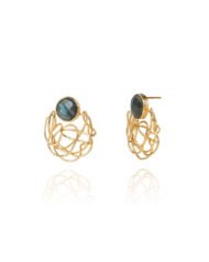 Selina Labradorite Earrings - Modern 18K Gold-Plated Design - Image 6
