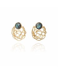 Selina Labradorite Earrings - Modern 18K Gold-Plated Design