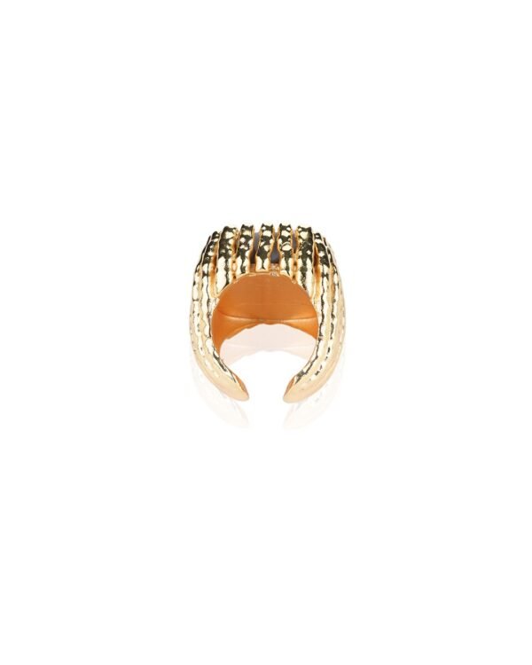 Chunky African Jade Statement Ring – Gold Plated - Image 3