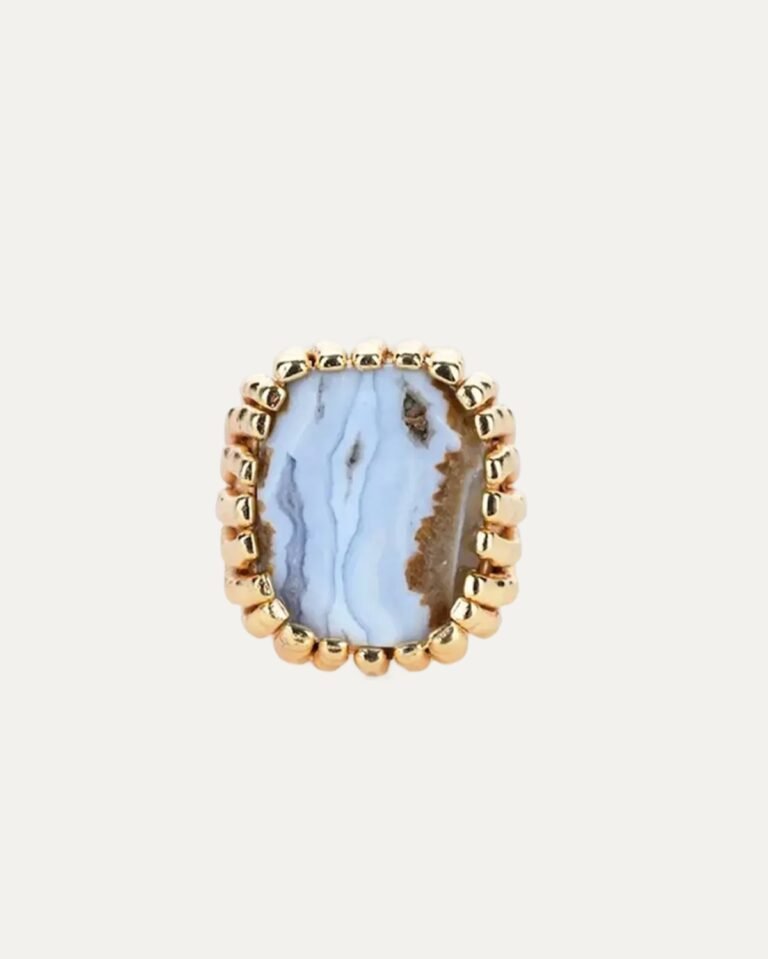 Chunky White Tourmaline Ring – Gold Plated Bold Style
